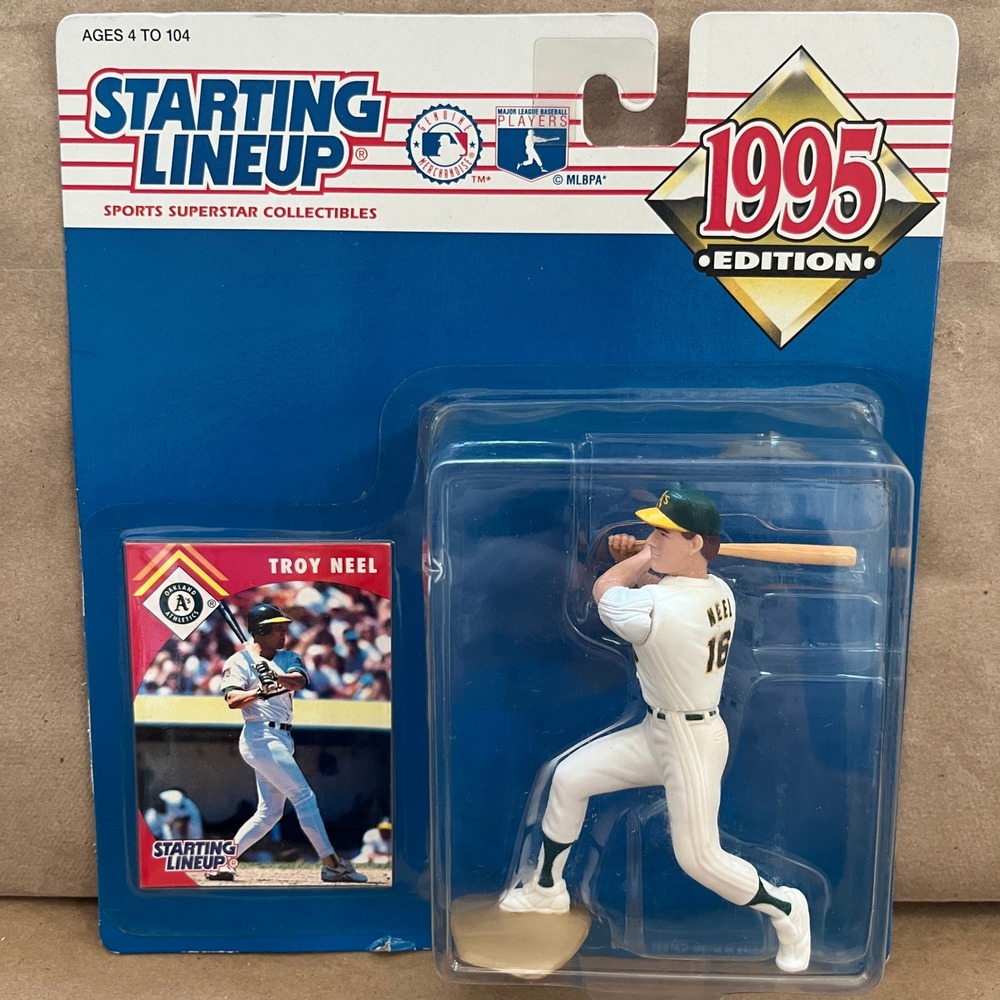 Starting Lineup 1995 Troy Neel Oakland Athletics MLB Figure with Card Kenner